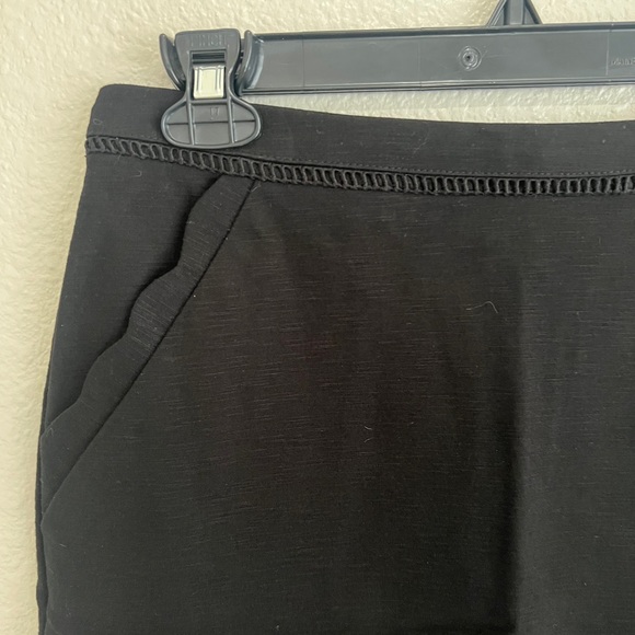 Skies Are Blue Black Pencil Skirt with Scallop Hem - Picture 3 of 9